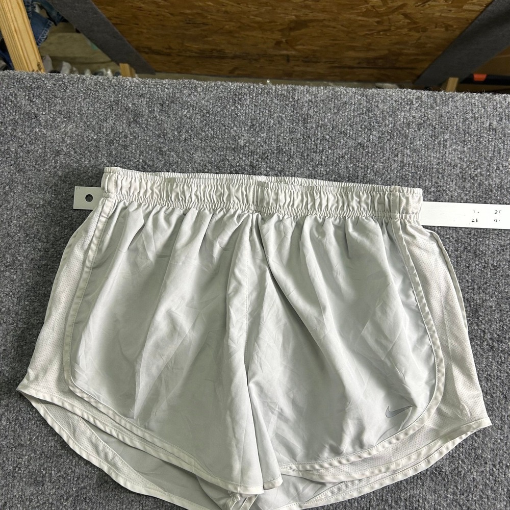 Nike Shorts Womens Size XL Light Gray Dri-Fit Running Mesh Breathable Athletic
